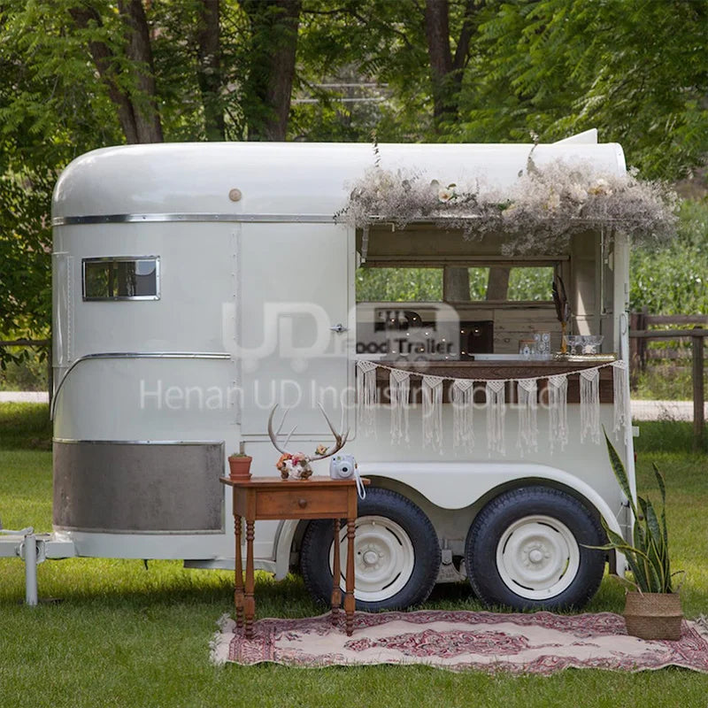 Custom Horse Food Trailer Multifunction Fully Equipped Mobile Kitchen Ice Cream Cart Hot Dog Coffee Trailer  Vending Food Cart