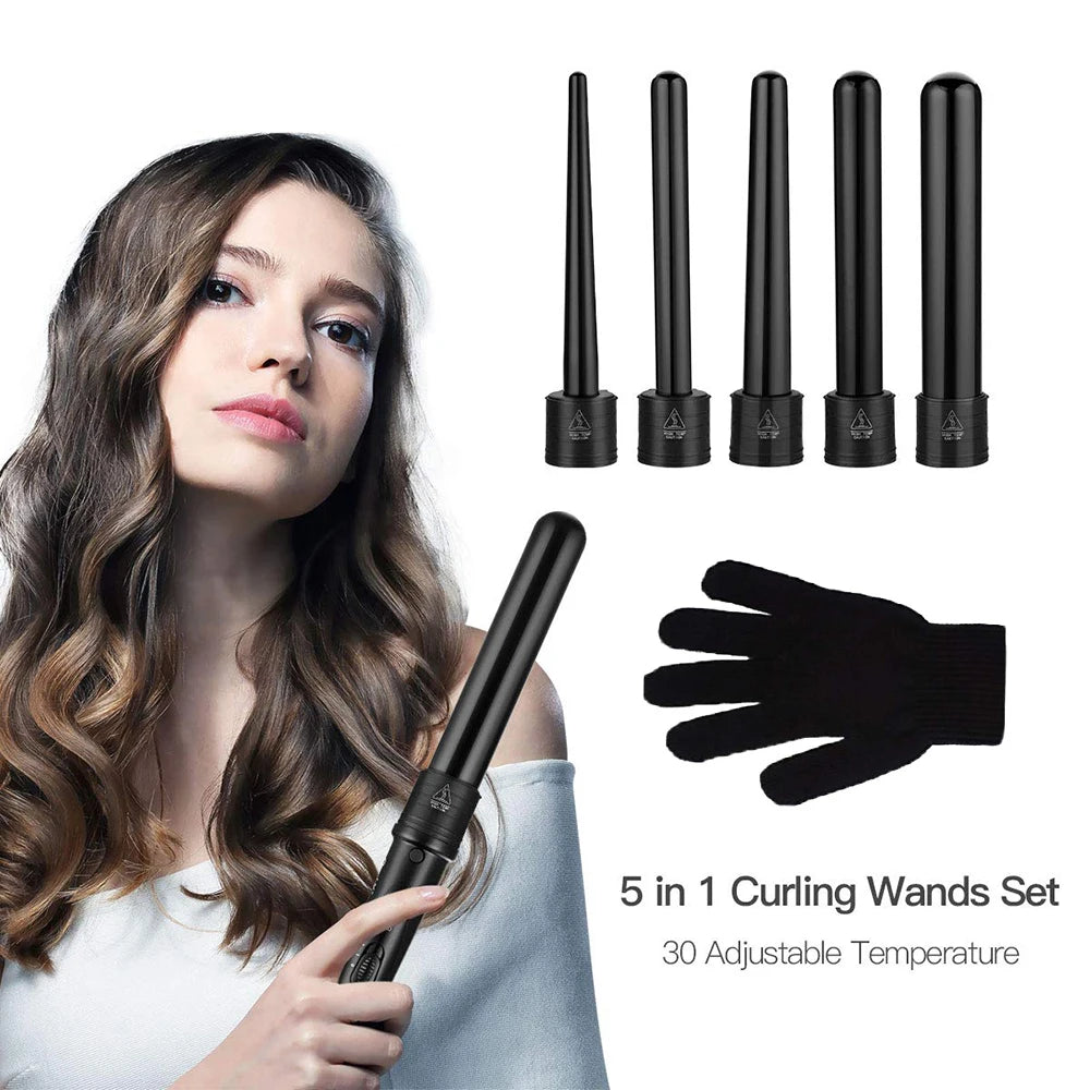 5P Curling Iron Hair Curler 9-32MM Professional Curl Irons Ceramic Styling Tools Hair Tong Hair Styling Tools