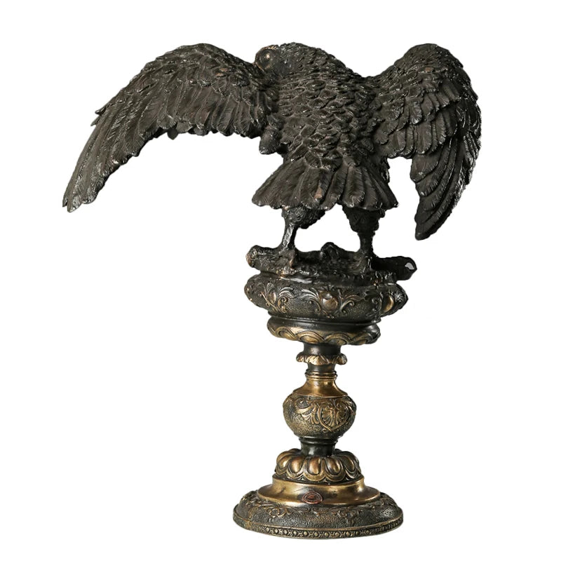 Bronze Arab Eagle Statue Hawk Sculpture Figurine Brass Falcon Art Home Decor Upscale Gifts