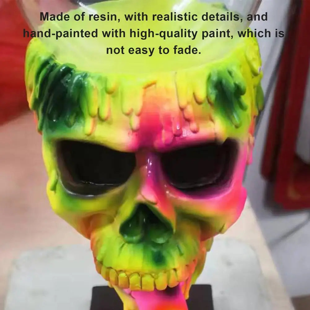 Halloween Bubble Gum Skull Machine Candy Dispenser, Horror Resin Melting Gumball Vending Machine Dispenser Party Candy Dispenser