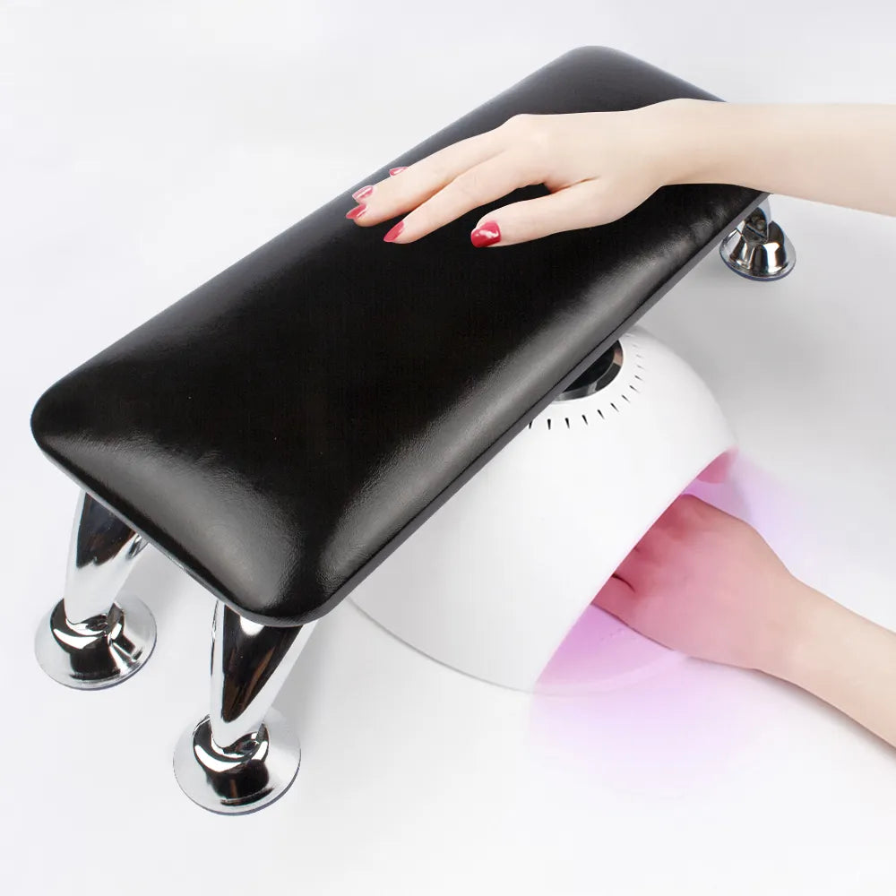 Nail Arm Rest Manicure Hand Pillow Superior Quality Black Genuine Leather Table Desk Station Hand Rest Cushion Pillow Holder