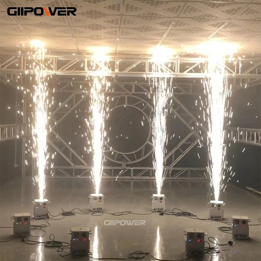 4pcs 700W Cold Spark Machine Flightcase Ti Powder Wedding Clear Dmx Remote Control 600w Spark Fountain Sparkular Machine Stag