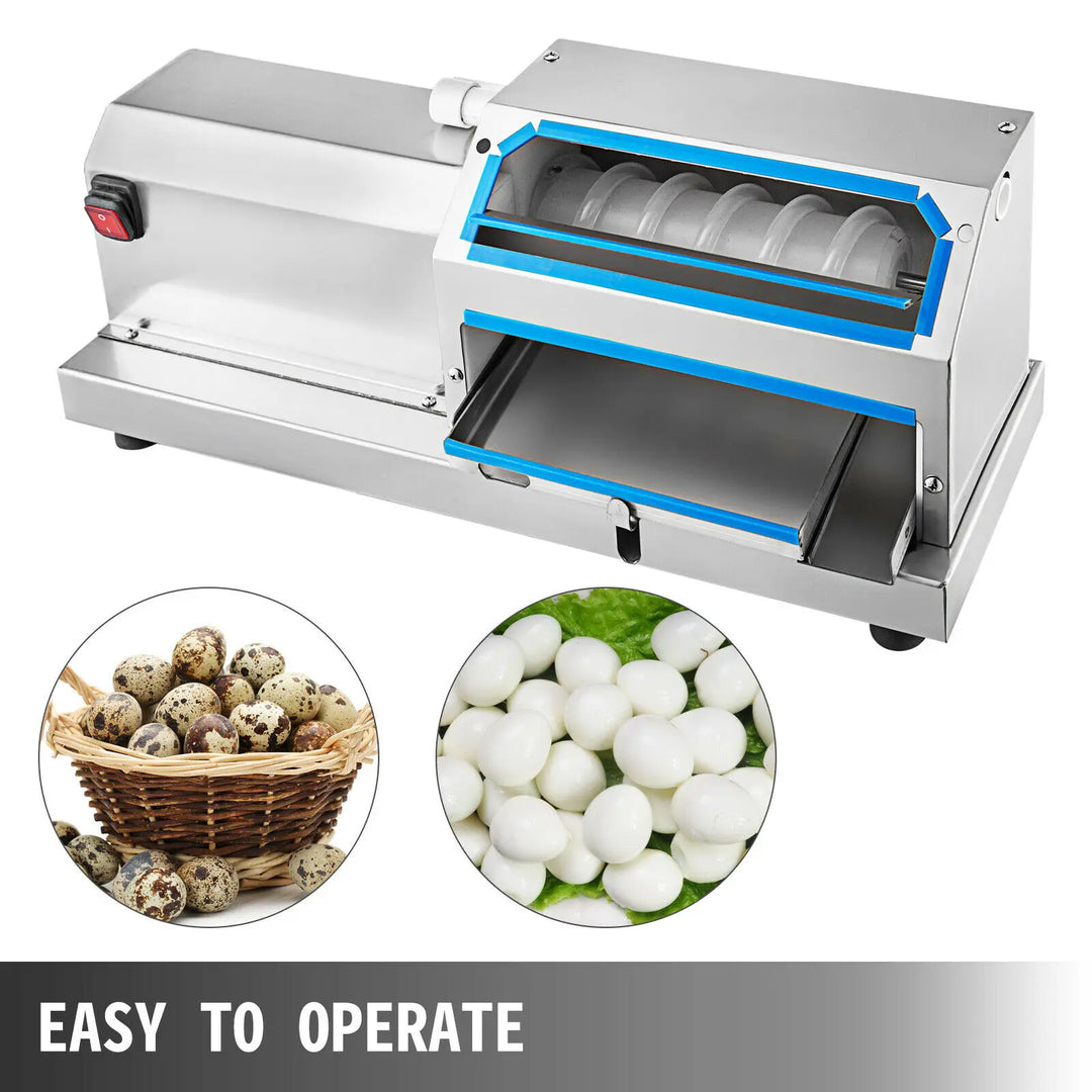 VEVOR 50/60 KG/H Electric Quail Egg Peeler Machine Automatic Sheller 304 Stainless Steel Multifunctional Kitchen Shops Home Use