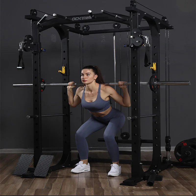 Comprehensive training device frame Smith Machine home free squat bench press commercial fitness equipment combination