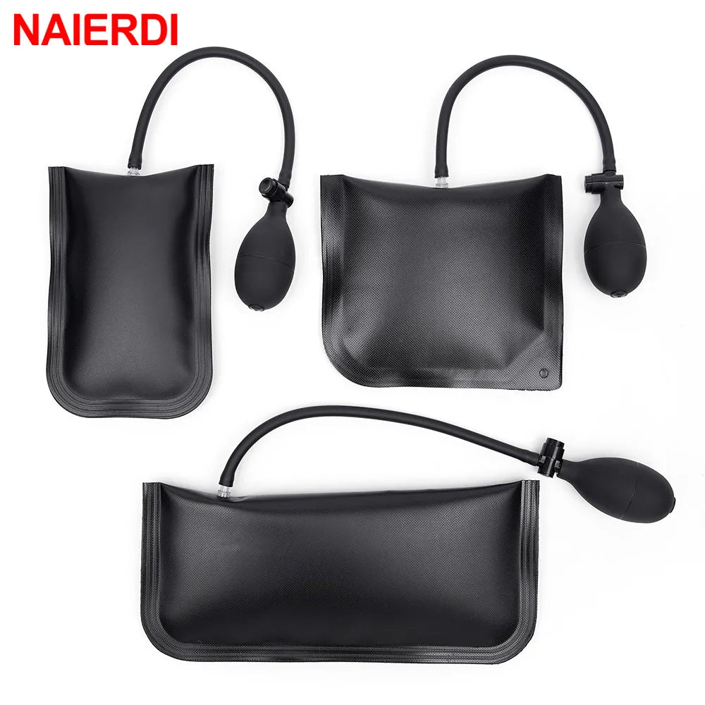 NAIERDI 3 Size Commercial Grade Air Wedge Bag Pump Professional Leveling Kit Pump Wedge Locksmith Hand Tools Auto Wedge Airbag