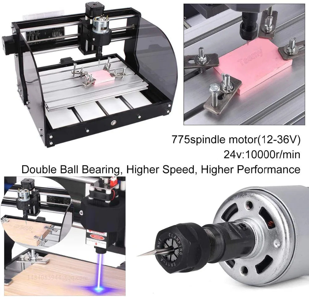 DIY CNC 3018 Pro Max Laser Engraving Machine GRBL Control Engraver Wood Router Work Area 30x18x4.5cm with Offline