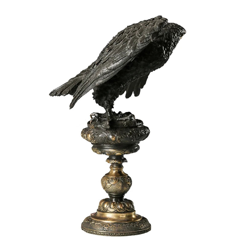 Bronze Arab Eagle Statue Hawk Sculpture Figurine Brass Falcon Art Home Decor Upscale Gifts