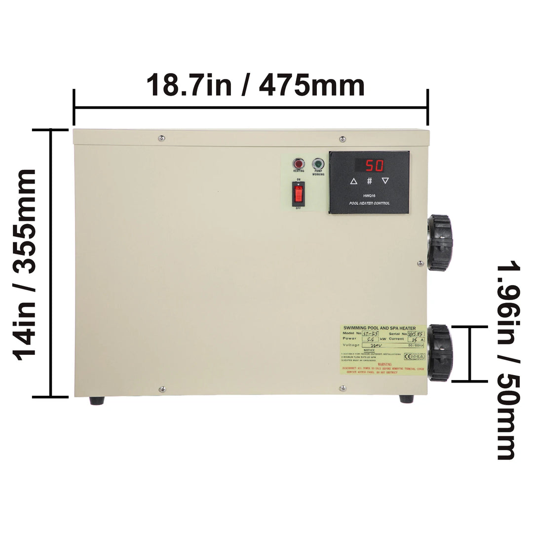 VEVOR 11KW 220V Electric Digital Water Heater Thermostat Swimming Pool Heater SPA Hot Tub Bath Heating Adjustable Temperature