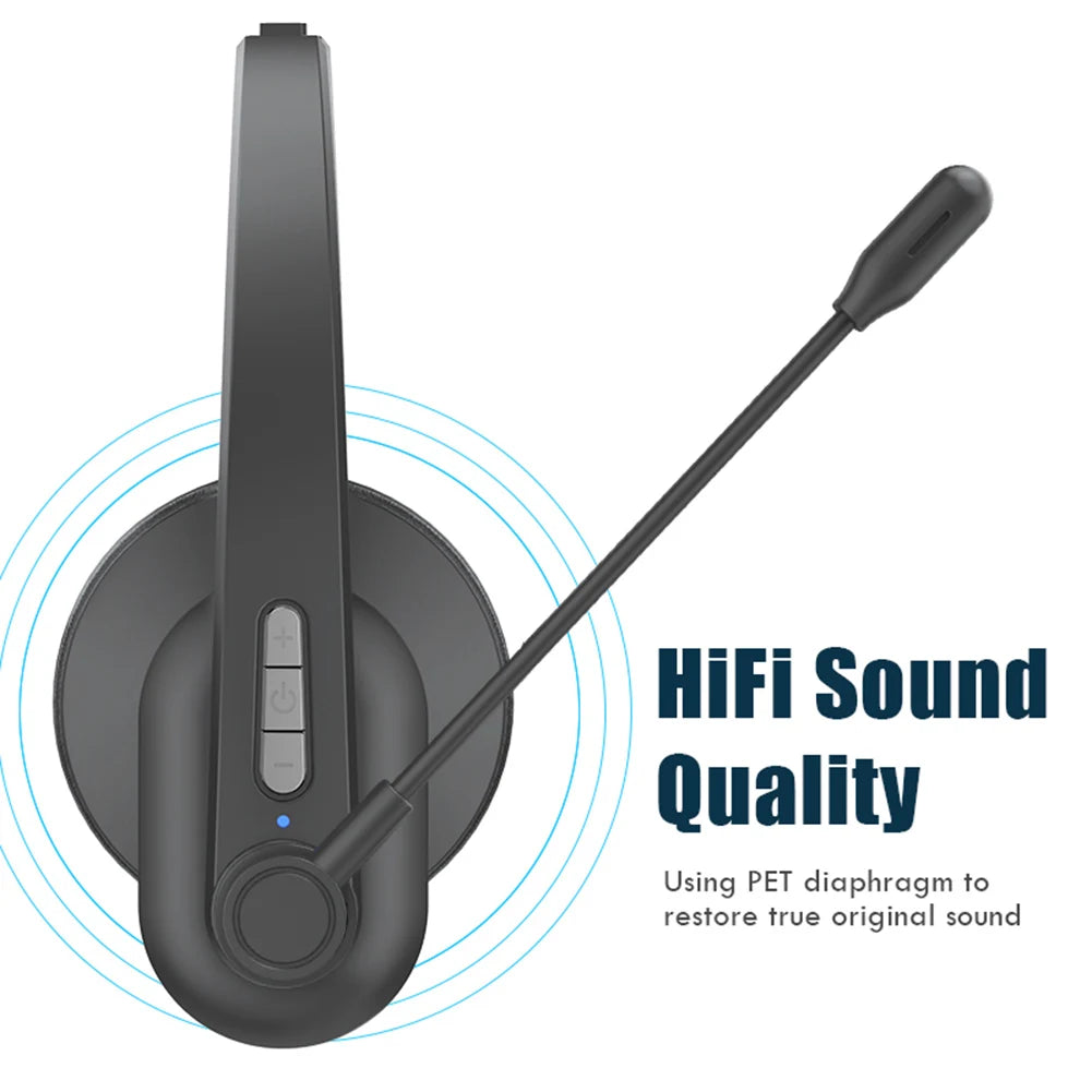 Wireless Bluetooth 5.0 Headphone Telephone Headset Call Center Office Computer Noise Canceling Customer Service with Microphone