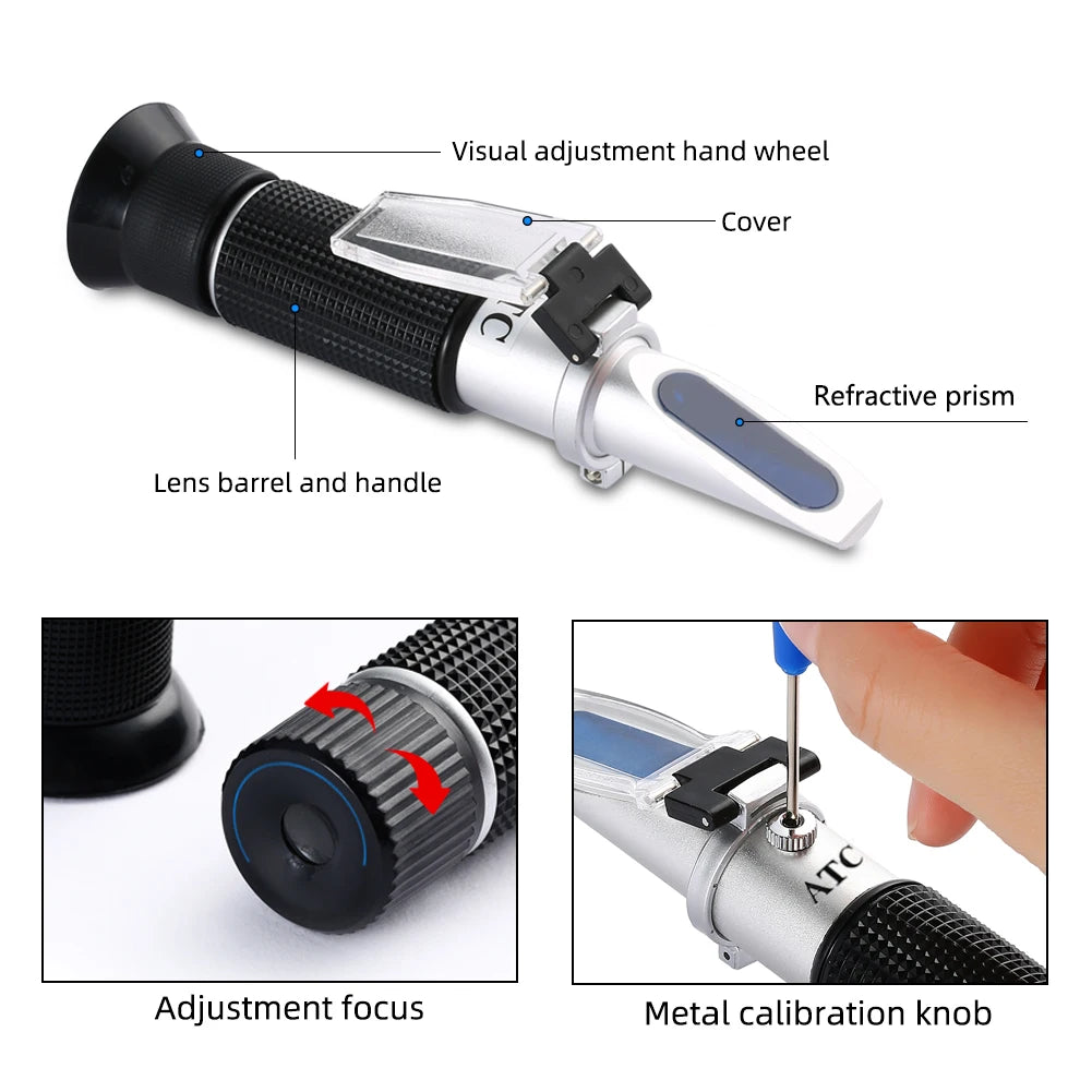 yieryi Hand Held Tester Tool 4 In 1 Engine Fluid Glycol Antifreeze Freezing Point Car Battery Refractometer Antifreeze Tester