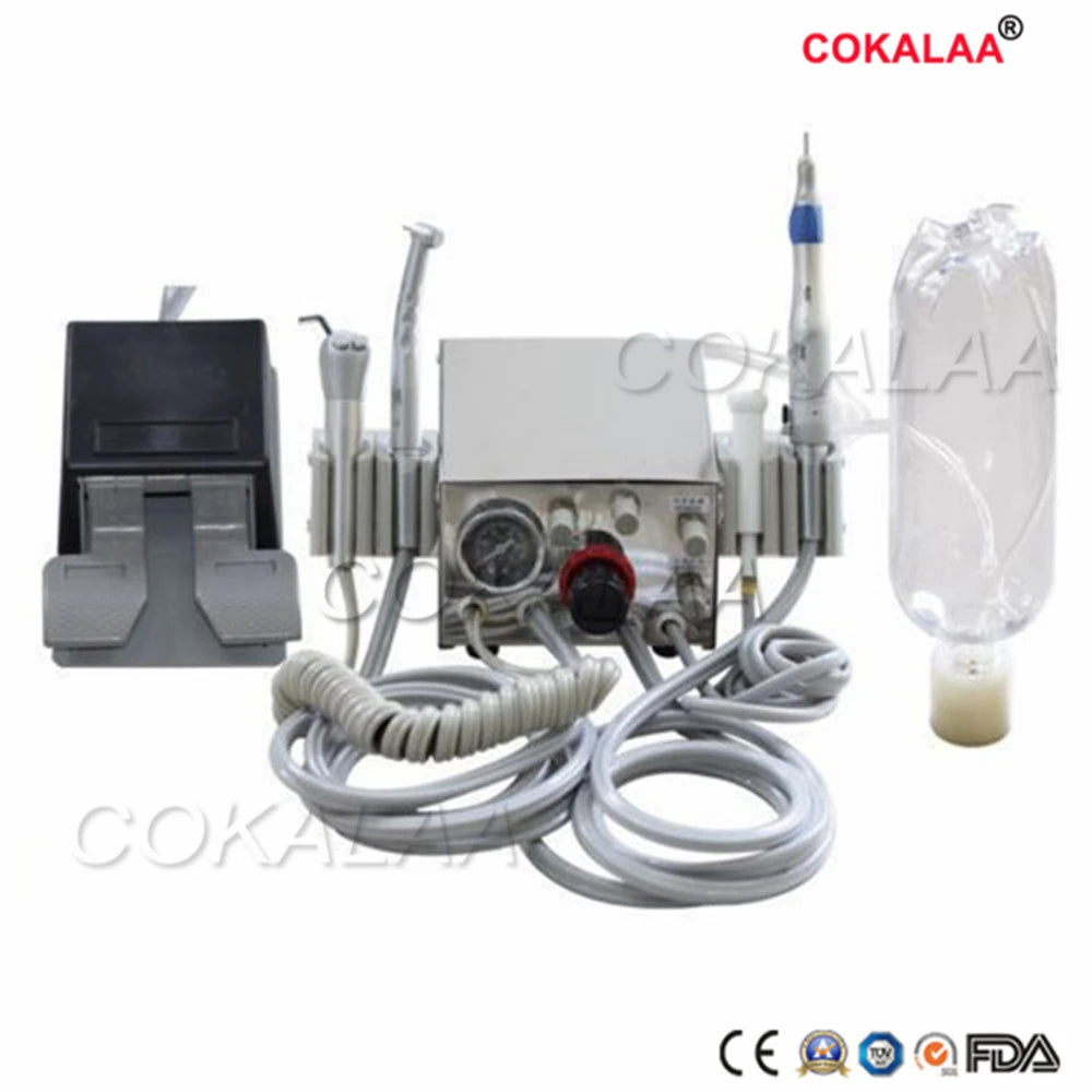 Portable Dental Lab two Turbine Air Compressor Unit 3 straw shape for dentist Handpiece tube 4 hole or 2 hole tube