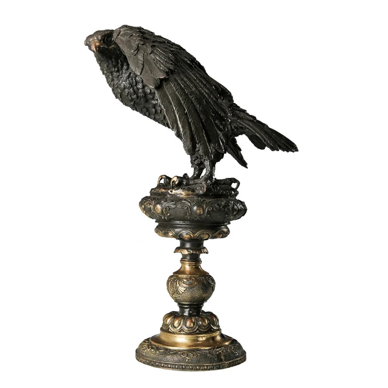 Bronze Arab Eagle Statue Hawk Sculpture Figurine Brass Falcon Art Home Decor Upscale Gifts