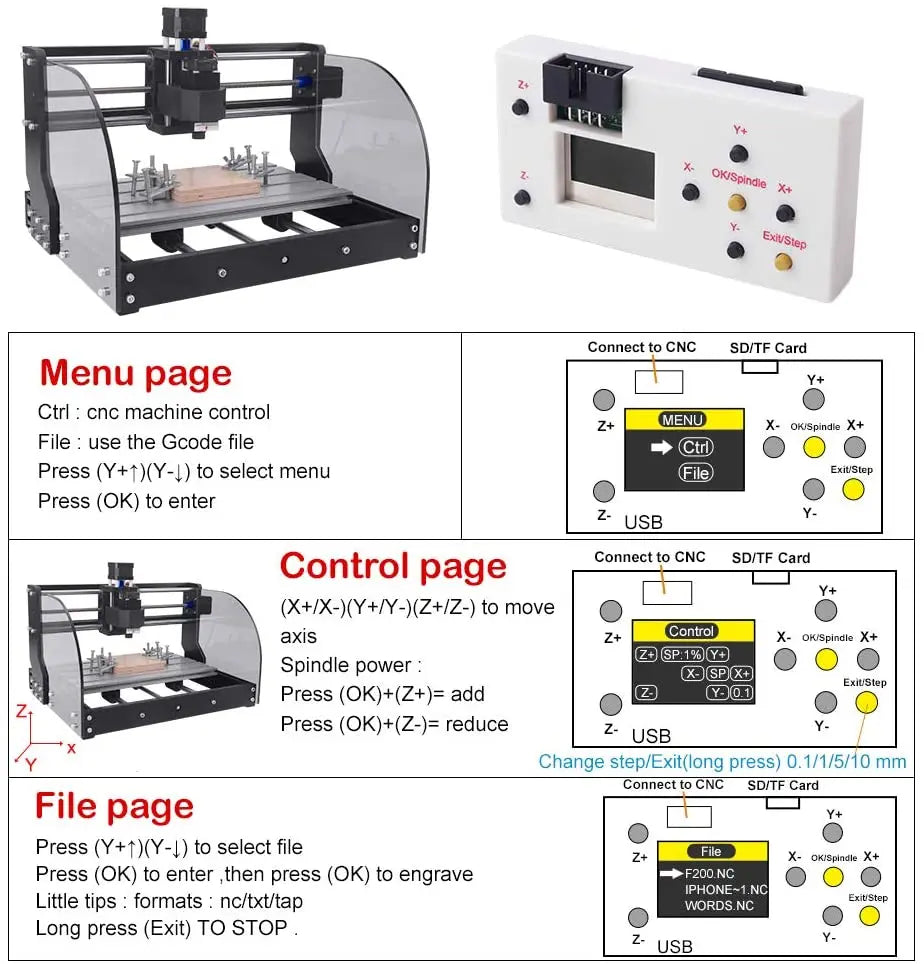 DIY CNC 3018 Pro Max Laser Engraving Machine GRBL Control Engraver Wood Router Work Area 30x18x4.5cm with Offline