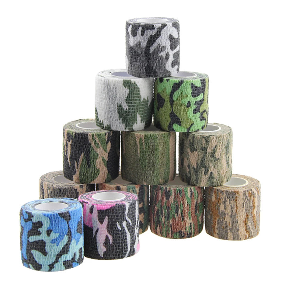 1 Roll Disposable Self-adhesive Flex Elastic Camouflage Bandage Tape For Tattoo Handle Grip Tube Wrap Elbow Stick 5*450