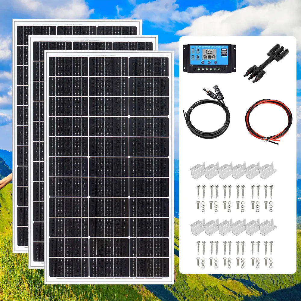 100W 12 Volt solar panel 200W 300W 400W Photovoltaic solar cell Ideal for charging 12V batteries Motorhome Garden Camper Boat