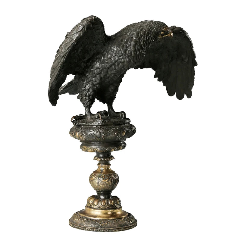 Bronze Arab Eagle Statue Hawk Sculpture Figurine Brass Falcon Art Home Decor Upscale Gifts