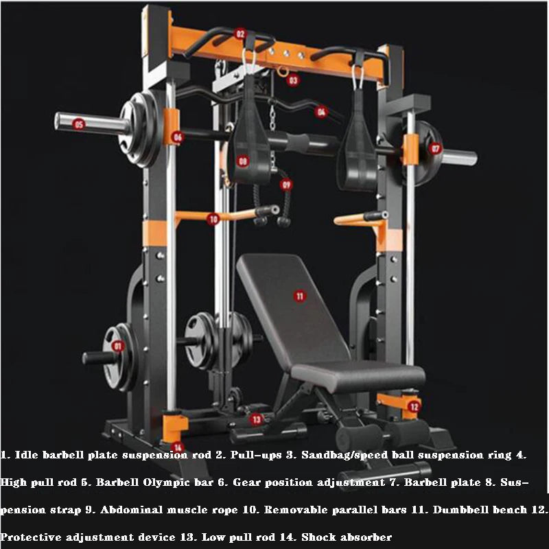 Smith machine - home squat rack, gym equipment, smith machine squat rack,multifunctional squat rack gym smith machine,Squat rack