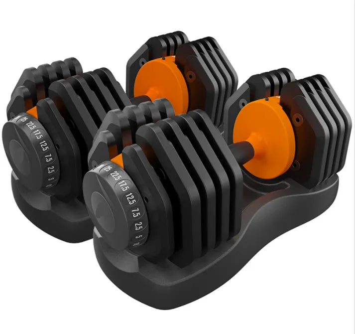 New popular 55.2lb adjustable dumbbell set 25kg household fast automatic High quality dumbbells Fitness equipments