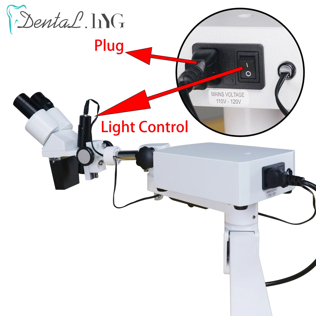 20X Magnify Dental Binocular Microscope 5watt LED Rotatable for Dentists Denture Tool Dental Lab Equipment Microscope Spot Light