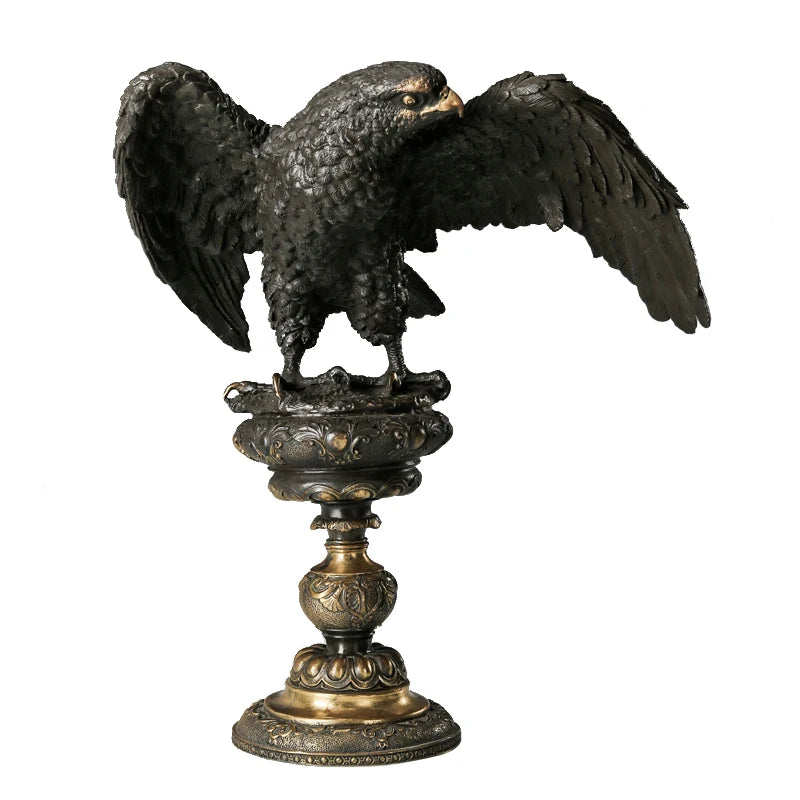 Bronze Arab Eagle Statue Hawk Sculpture Figurine Brass Falcon Art Home Decor Upscale Gifts