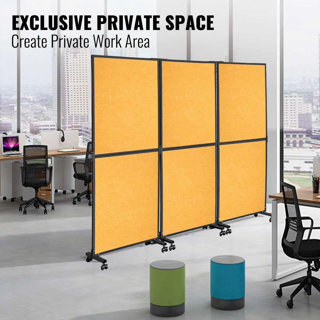 VEVOR 72"x66" Acoustic Room Divider Office Partition Panel Floor-Standing Soundproof Screen Curtain for Conference Classrooms