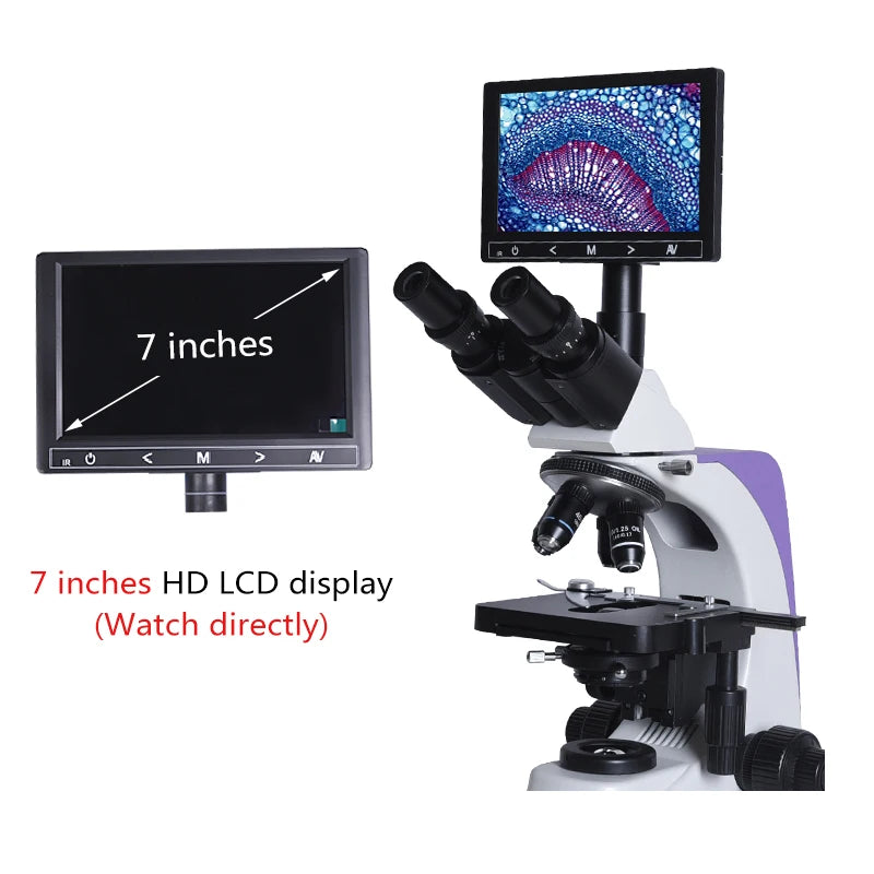 1000x 2500X Professional Biological Lab HD Microscope Trinocular Binocular digital camera lcd eyepiece electronic USB HDMI VGA