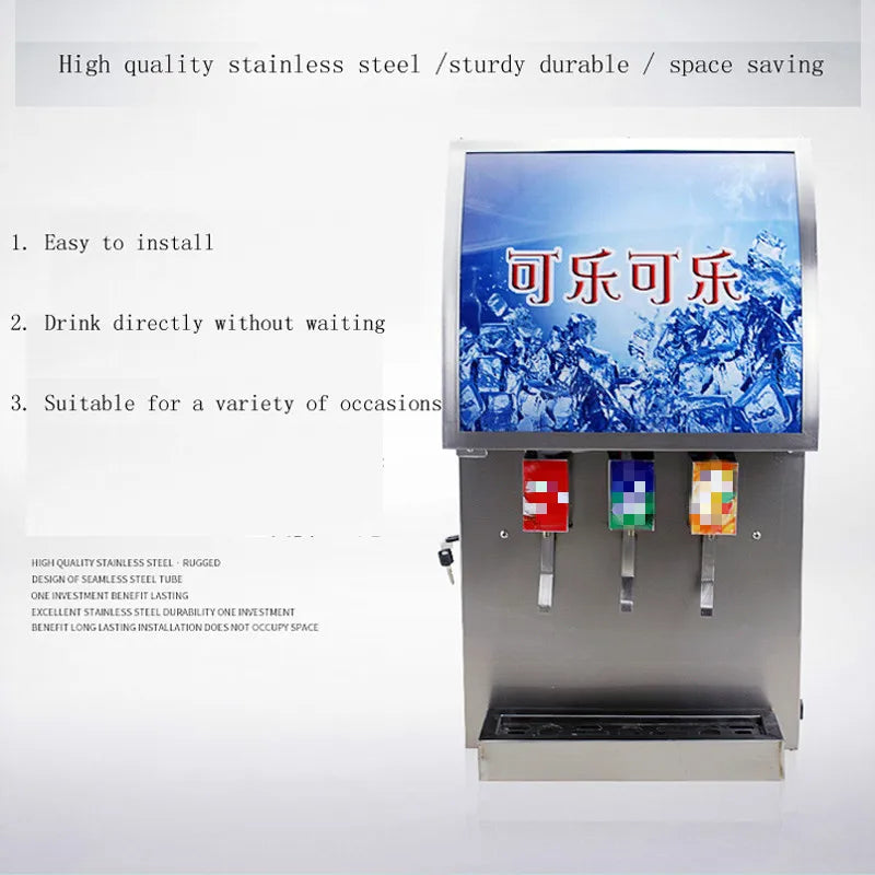 185W Commercial 3 valves Soft drinks coke beverage post mix dispenser vending machine cola dispenser