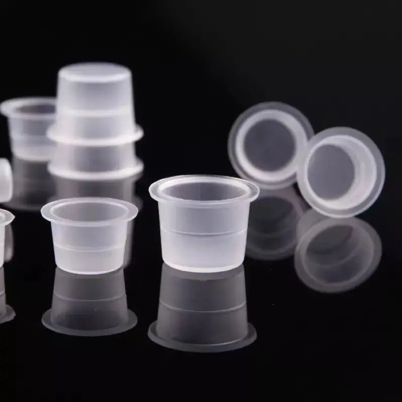 100pc S/M/L Plastic Disposable Microblading Tattoo Ink Cups Permanent Makeup Pigment Clear Holder Container Cap Tattoo Accessory