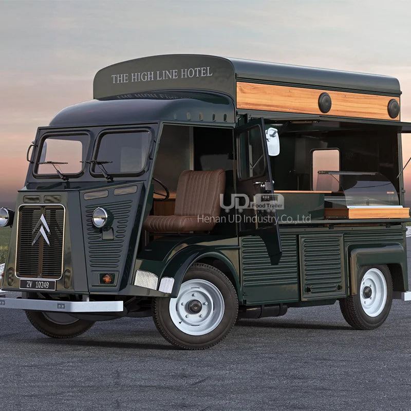 Hot Sale Vintage Electric Food Truck Mobile Kitchen Coffee Van Hamburger Pizza Vending Ice Cream Cart Food Truck Fully Equipped