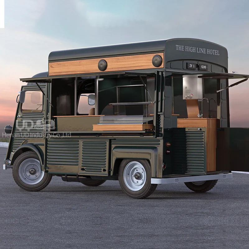 Hot Sale Vintage Electric Food Truck Mobile Kitchen Coffee Van Hamburger Pizza Vending Ice Cream Cart Food Truck Fully Equipped