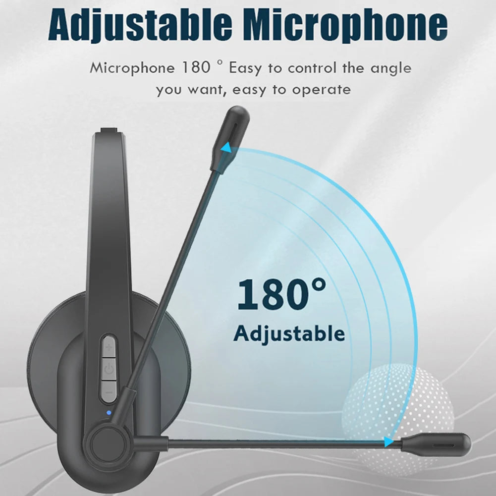 Wireless Bluetooth 5.0 Headphone Telephone Headset Call Center Office Computer Noise Canceling Customer Service with Microphone