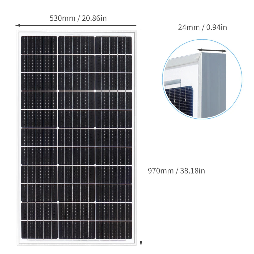 100W 12 Volt solar panel 200W 300W 400W Photovoltaic solar cell Ideal for charging 12V batteries Motorhome Garden Camper Boat