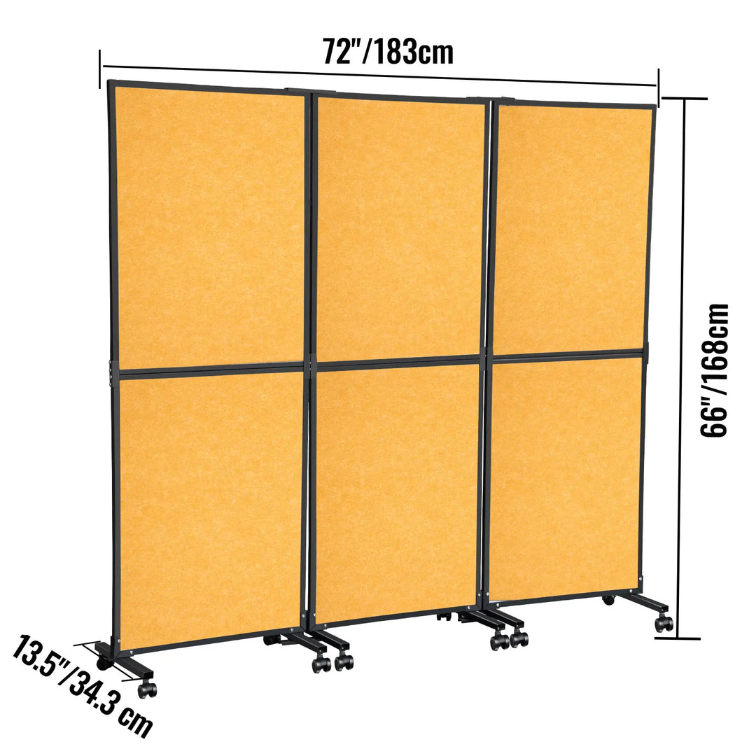 VEVOR 72"x66" Acoustic Room Divider Office Partition Panel Floor-Standing Soundproof Screen Curtain for Conference Classrooms