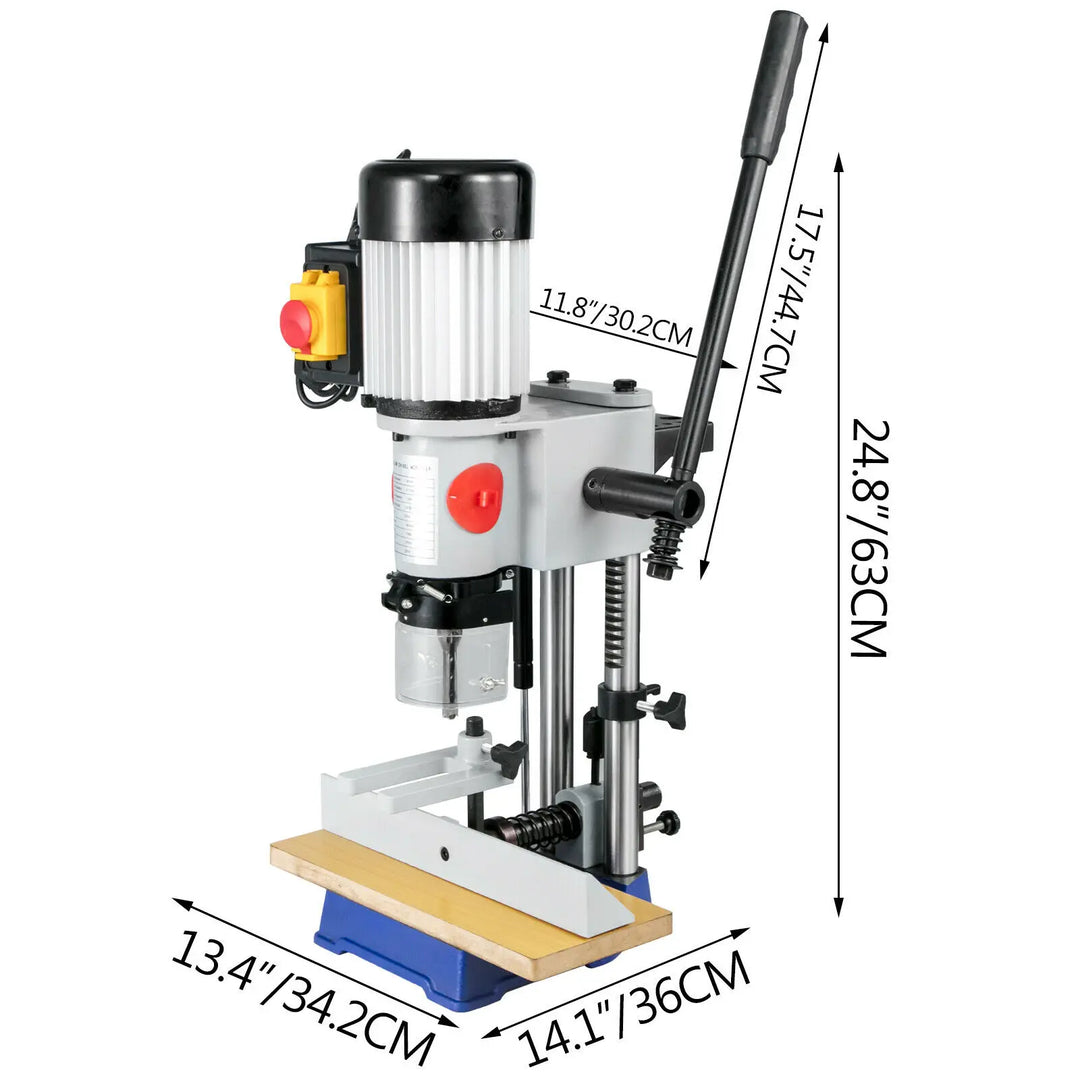 VEVOR Benchtop Mortiser Machine Mortising Tenon Machine Square / Round Hole for Woodworking Drilling Wood Metal Milling Slotting