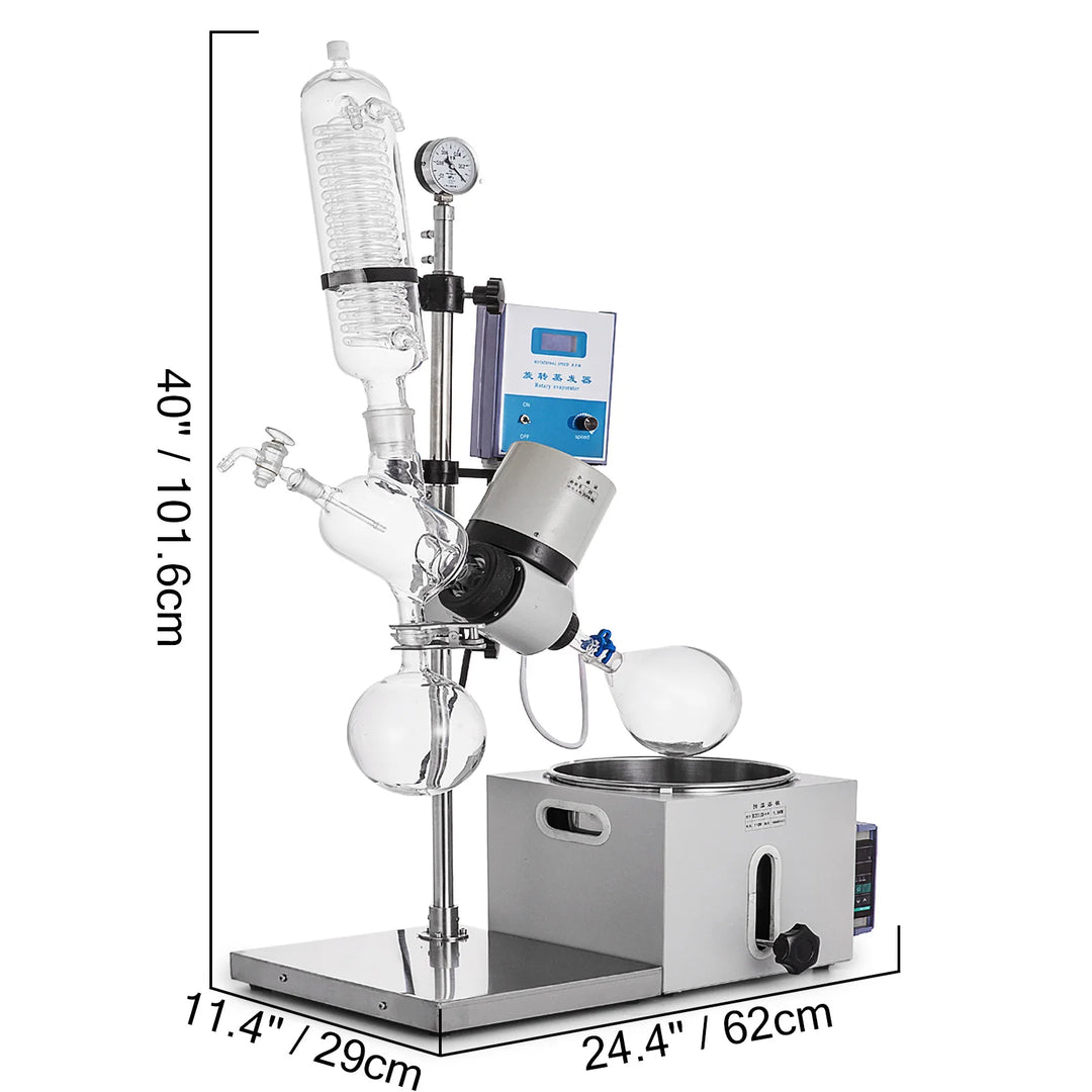 VEVOR 2L 5L R201D RE501 Manual Auto Lifting with LCD Screen 5-120rpm Professional Rotary Evaporator Set Borosilicate Glass