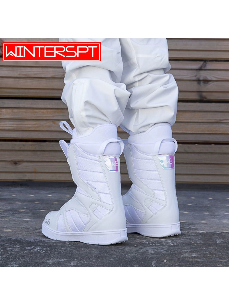 WS Snowboard Shoes Snowboard BOA Wire Buckle Automatic Snowshoes White Women's Veneer Shoes Very Light