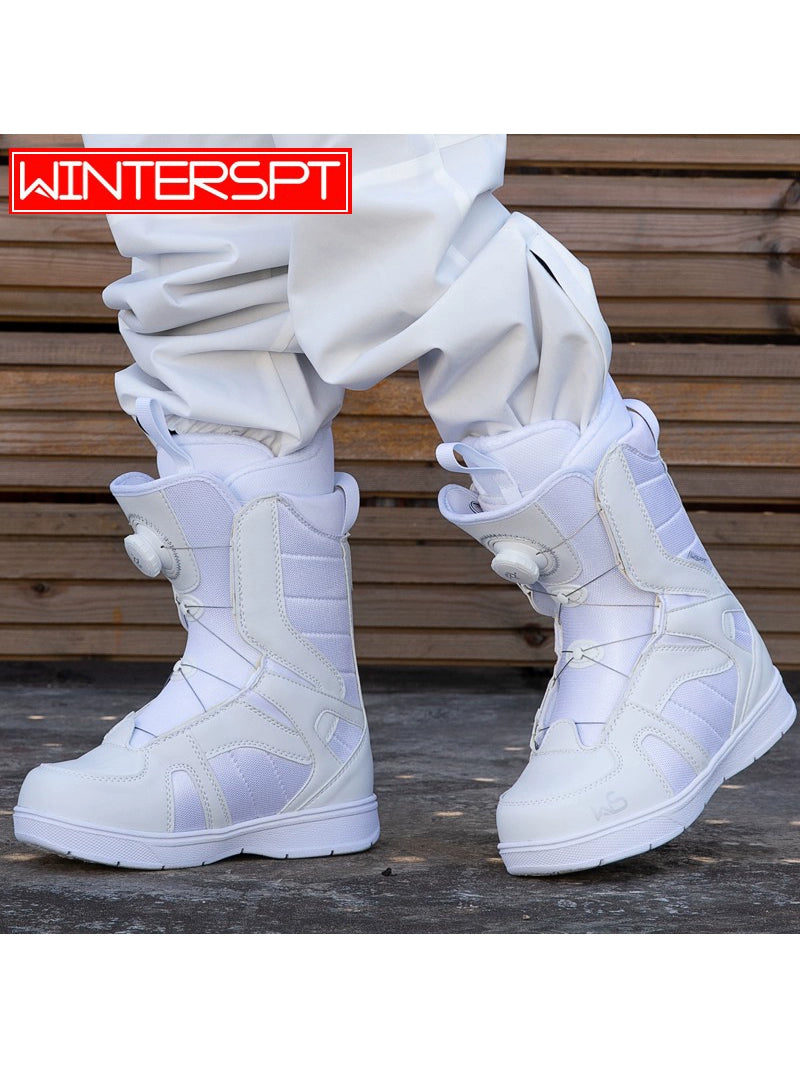 WS Snowboard Shoes Snowboard BOA Wire Buckle Automatic Snowshoes White Women's Veneer Shoes Very Light