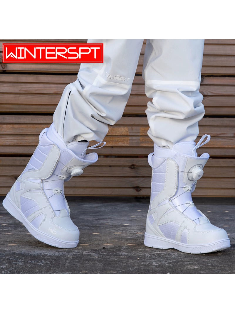 WS Snowboard Shoes Snowboard BOA Wire Buckle Automatic Snowshoes White Women's Veneer Shoes Very Light