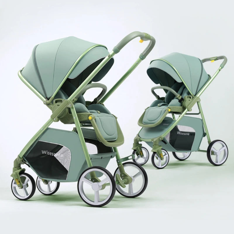 2 In 1 Portable Multifunctional Baby Stroller High Landscape Pram Carriage Basket Baby Carriage Baby Stroller 0 To 3 Years