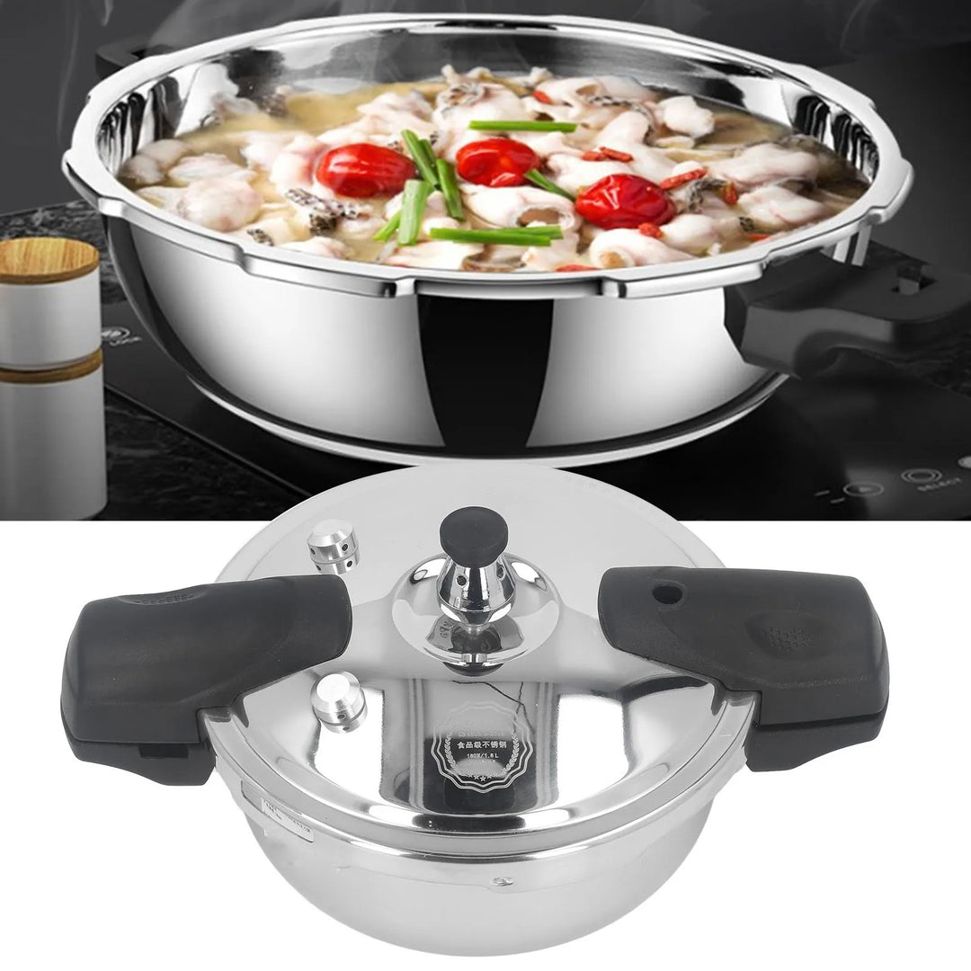 1.8 Liter Pressure Cooker Scratch Resistance Stainless Steel Mini Pressure Cooker High Hardness for Boiled Fish for Gas Stove