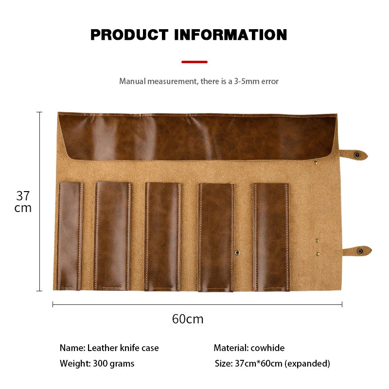 XITUO New Kitchen Knife Storage Bag Portable Genuine Leather Case 3.5"8 inch Professional Chef Cover Universal Backpack For 5pcs