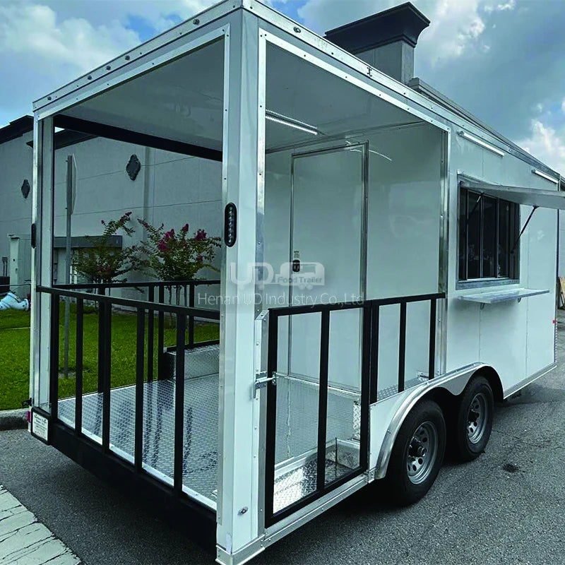 Customized Mobile Food Trailer with Kitchen Equipment Fast Food Truck Cart Europe Ice Cream Vending Van for Sale