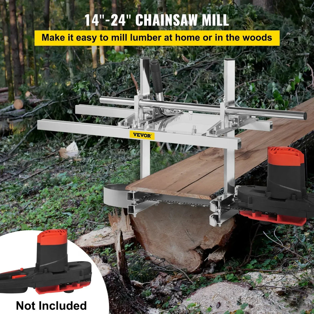 VEVOR Chainsaw Mill Planking Milling 14-24 Inch Guide Bar Wood Lumber Cutting Sawmill Aluminum Steel Chain Saw Mill