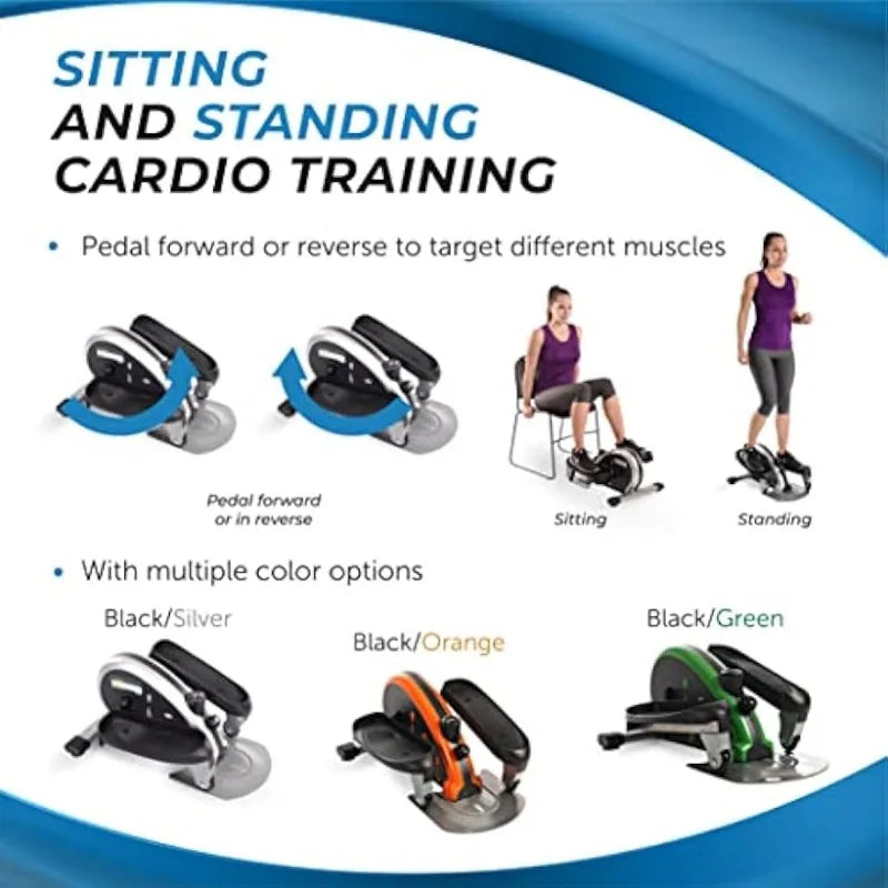 Stamina Inmotion E1000 Compact - Seated Elliptical with Smart Workout App - Foot Pedal Exerciser for Home Workout