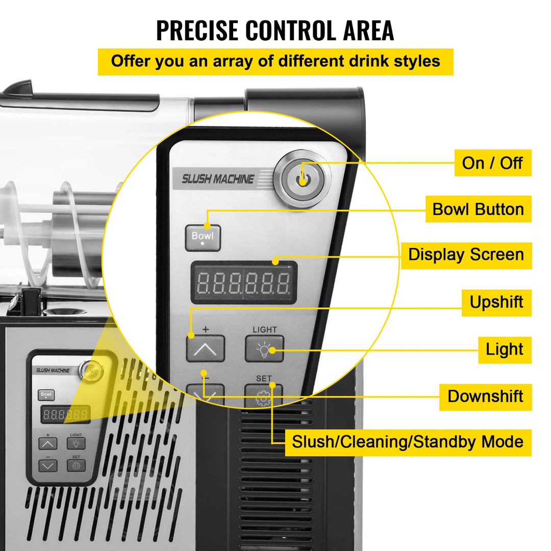 VEVOR 3/6L 1/2 Jar Commercial Slushie Machine Slush Maker Frozen Drink Dispenser Ice-Cool Juice Smoothie Granita Vending Machine