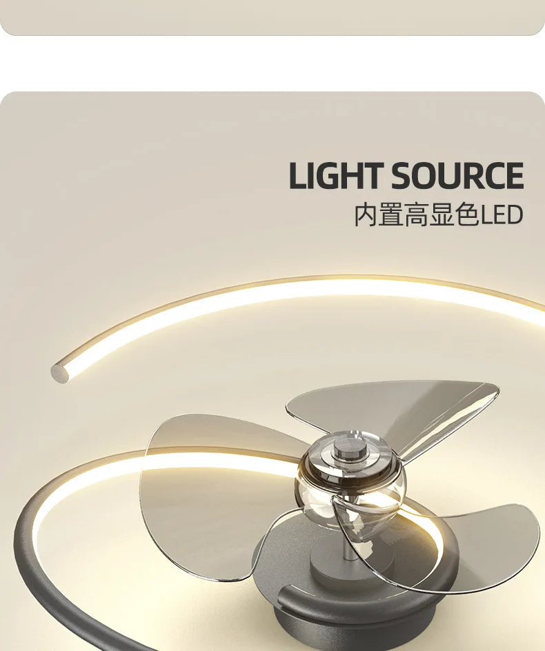 Modern LED Ceiling Fan with Light and Control Remote Minimalist Lamp Ventilador Bedroom Room Decor Dining Room Ceiling Fan Light