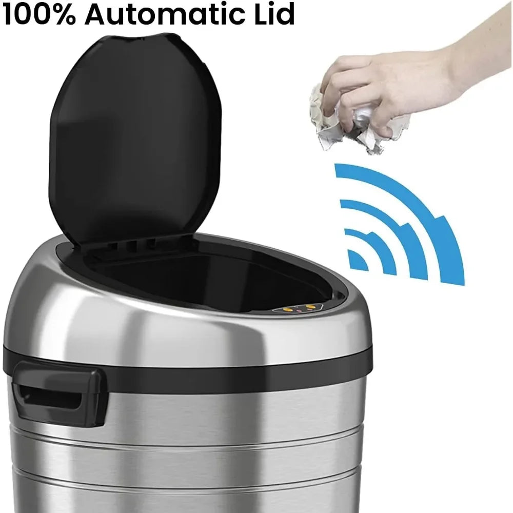 23 Gallon Commercial Size Touchless Trash Can With AbsorbX Odor Control System Bin Stainless Steel Dustbin Household Cleaning