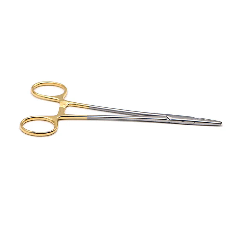 1PC Dental Needle Holder Plier TC Head German Reusable Stainless Steel Gold Plated Handle Orthodontic Forcep Surgical Instrument