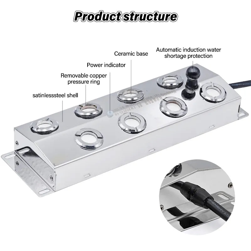 DC48V Ultrasonic 10 Head Ultrasonic Humidifier Mist Maker Fogger + 110V/220V Waterproof Power Supply Industrial Fogger