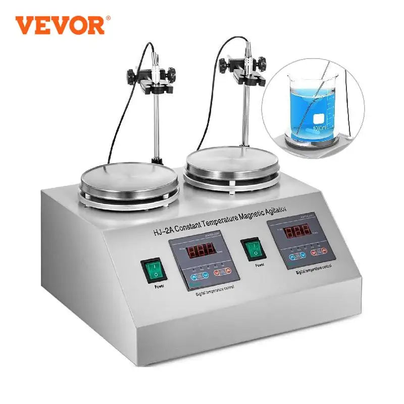 VEVOR 1/2/4/6 Heads Magnetic Agitador With Hot Plate Vortex Electric Shaker Mixer Portable Blender Stirrer Bar for Chemical Lab